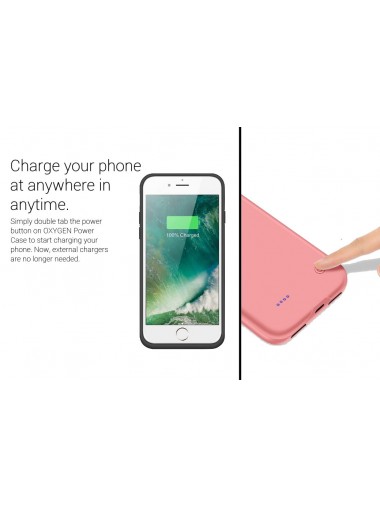 【革命性設計】OXYGEN 超薄充電手機保護殼 - 4.7" 玫瑰金色 (iPhone 5s - 8適用)